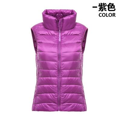 New in autumn and winter, genuine ultra-thin women's down jacket, vest, vest, vest, slender short, large size.