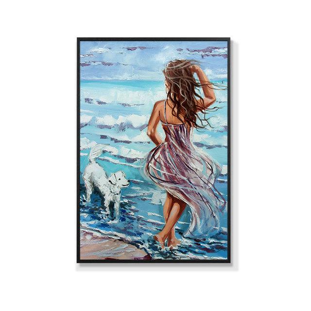 Modern Abstract Sexy Woman Posters Prints Beach Swimming Wall Art Picture Canvas Painting for Living Room Home Aesthetic Decor