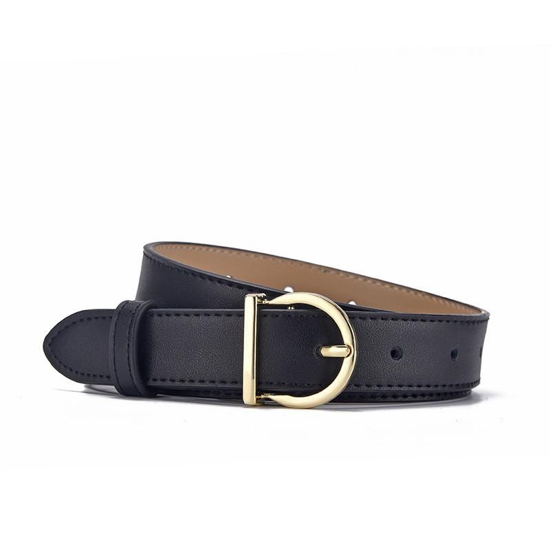 Casual Womens Leather Belt With Silver Or Gold Alloy Buckle For Fashionable Looks