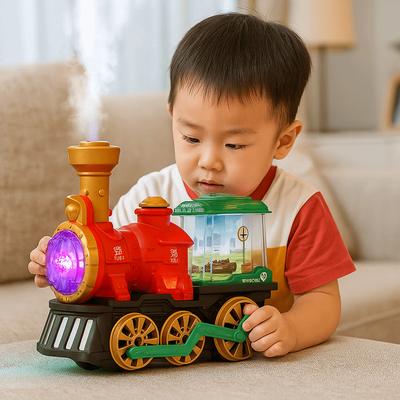 Vintage Locomotive Electric Steam Train Sounding Steam Train Toy Spray Train Toy  Early Learning