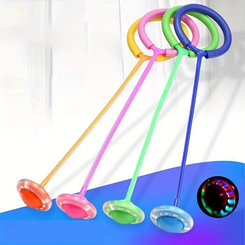 1Pcs Children Flashing Jump Ring Sports Bouncing Ball Foldable Flashing Bouncing Ball Suitable For Children Or Adults Skill Game