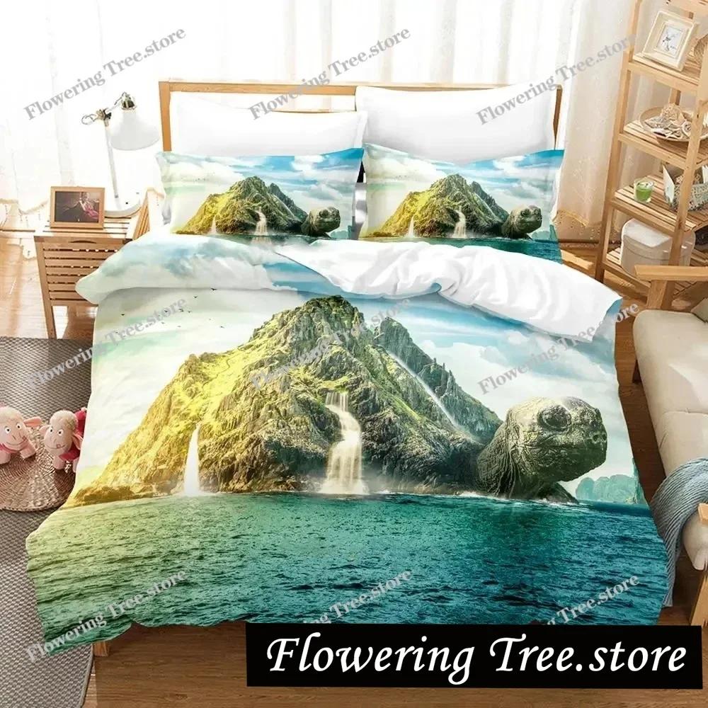 3D Print World Turtles Turtle Island Bedding Set Duvet Cover Bed Set Quilt Cover Pillowcase Comforter king Queen Size Boys Adult