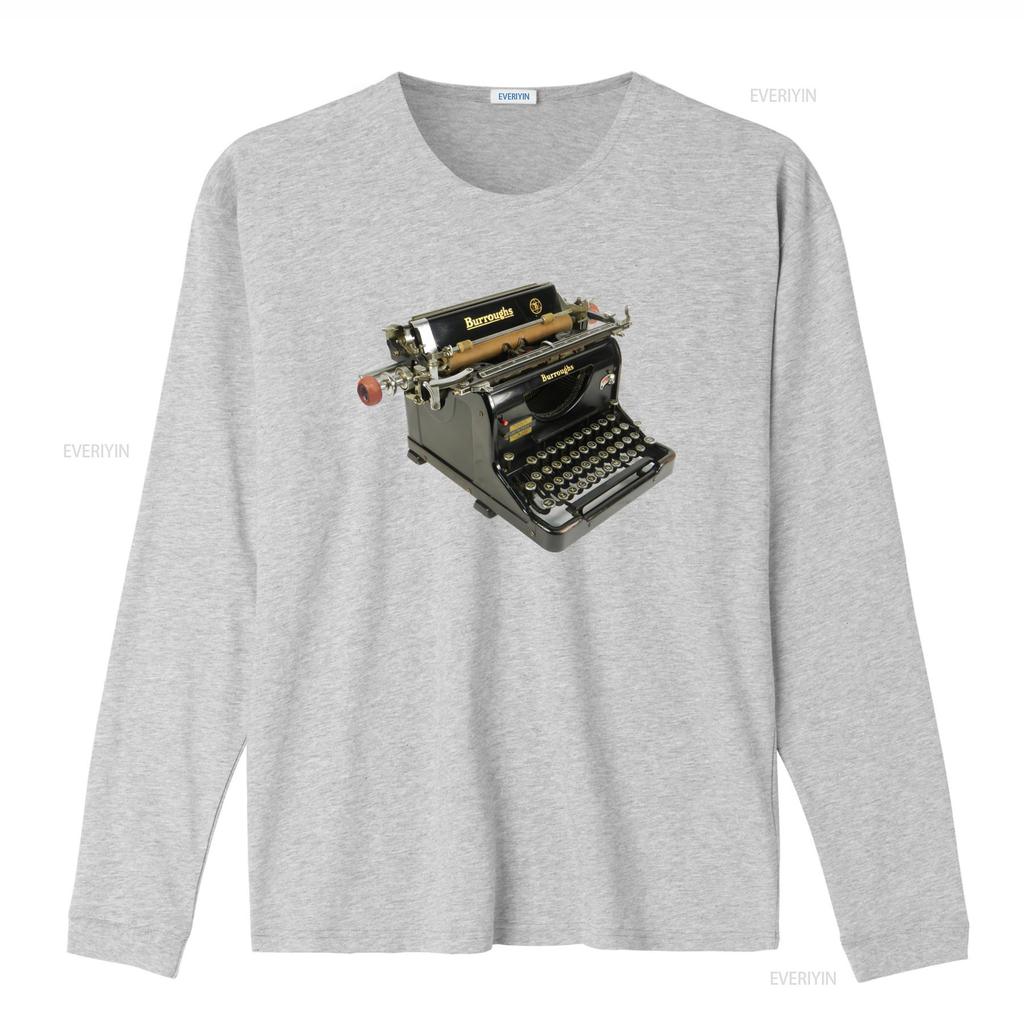 Vintage Burroughs Typewriter T Shirt for Retro Tech Lovers vintage Washed streetwear designer clothes Versatile Casual Stylish