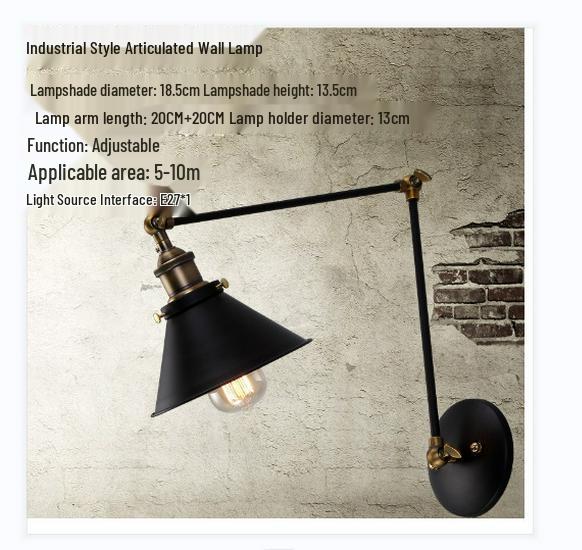European Retro Decorative Wall Lamp for Hallways and Corridors - Iron Art Industrial Style Mirror Front Cafe Lighting