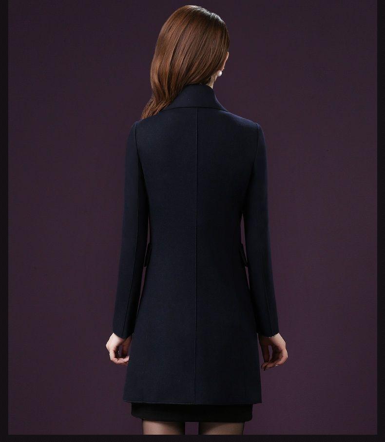 2025 Autumn/Winter Women's Mid-Length Wool Coat – Elegant Waist-Cinched Style