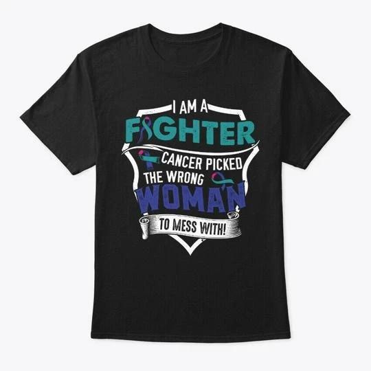 

I Am A Fighter Thyroid Cancer TTshirt Made in the USA Size S to 5XL XL
