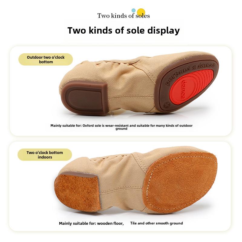 Women's Heeled Dance Shoes - Adult Ballet - Soft Leather Sole - Indoor/Outdoor - Lace-Free - Teacher Approved