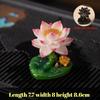 Color Changing Tea Pet Lotus Frog Figure Handmade Clay Ceramic Decor for Tea Table Office Desk Gift Zen Home Ornament