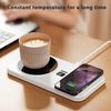 Coffee Cup Warmer with Wireless Charger 3 Adjustable Temperatures Setting Auto Shut Off Drink Coaster Smart Cup Warmer for IPhone Earphone Watch