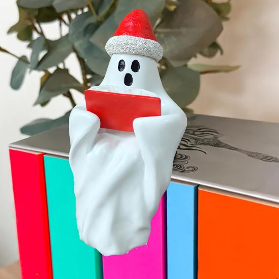 1 Set Halloween Ghost Statue Reading Book Christmas Hat Cartoon