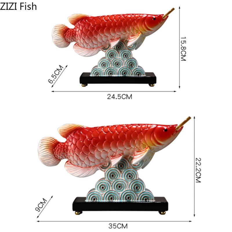 Golden Dragon Fish Sculpture Decoration Office Desktop Decoration Resin Zhaocai Crafts Modern Home Decoration Accessories Gifts