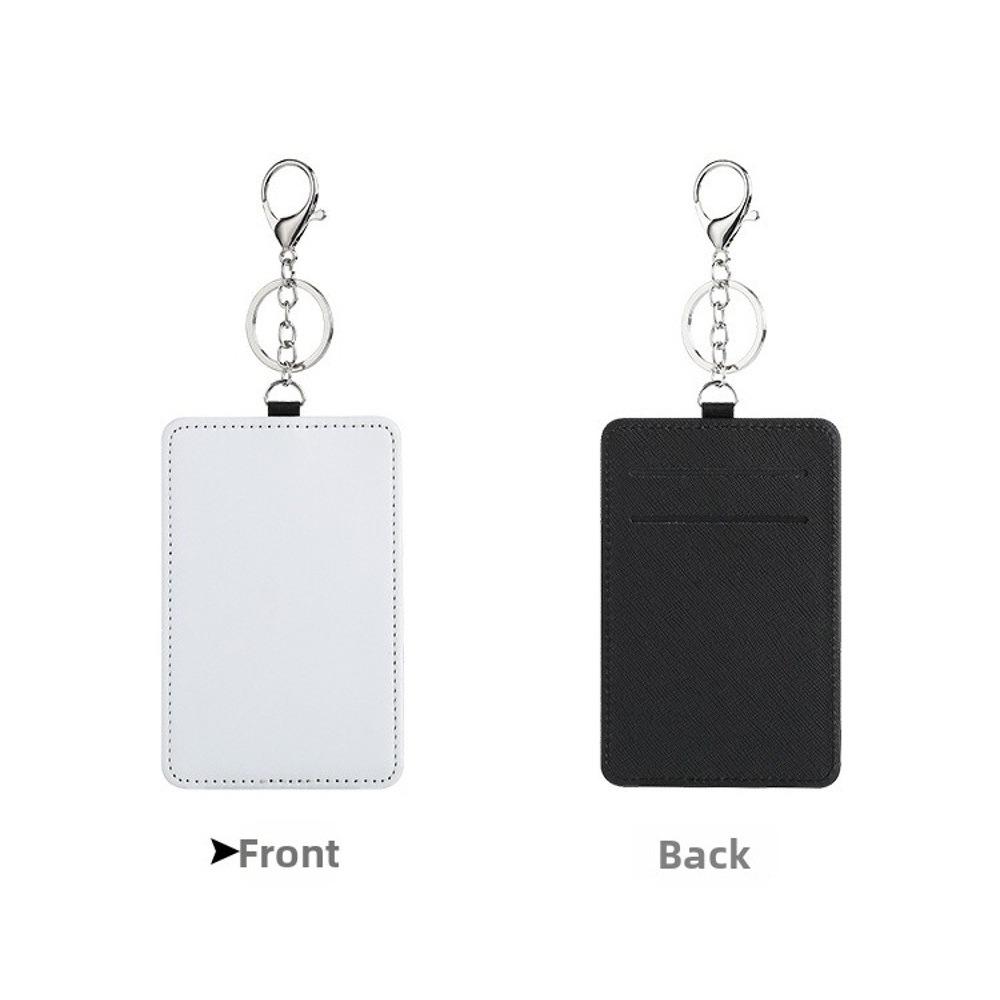 

New Black White Keychain Card Holders Rectangle Shape Multi-Functional Card Bag Card Storage Photo Sleeves Work Use