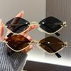 European and American Semi-Framed Retro Rhombus Sunglasses Punk Style Slim-Face Slimming Men's and Women's Shades