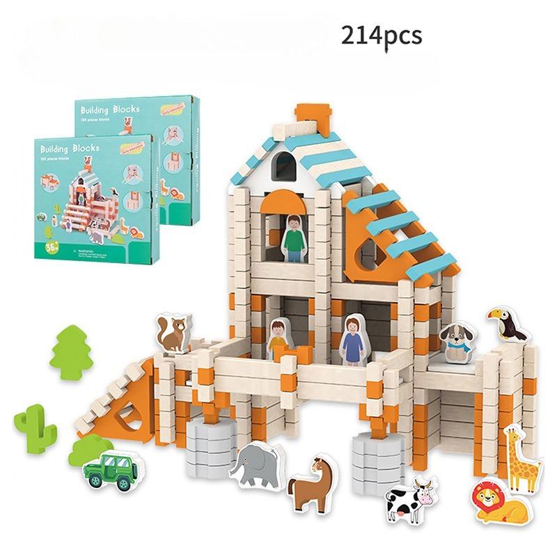 Mortise And Tenon Structure Building Block Children'S Education Early Education Enlightenment Master Architect Variety Assembling Wooden Toys