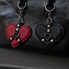 Gothic Leather Heart Keychain Y2K Bag Pendant Creative Rivet Heart Bag Charm  Birthday Gift