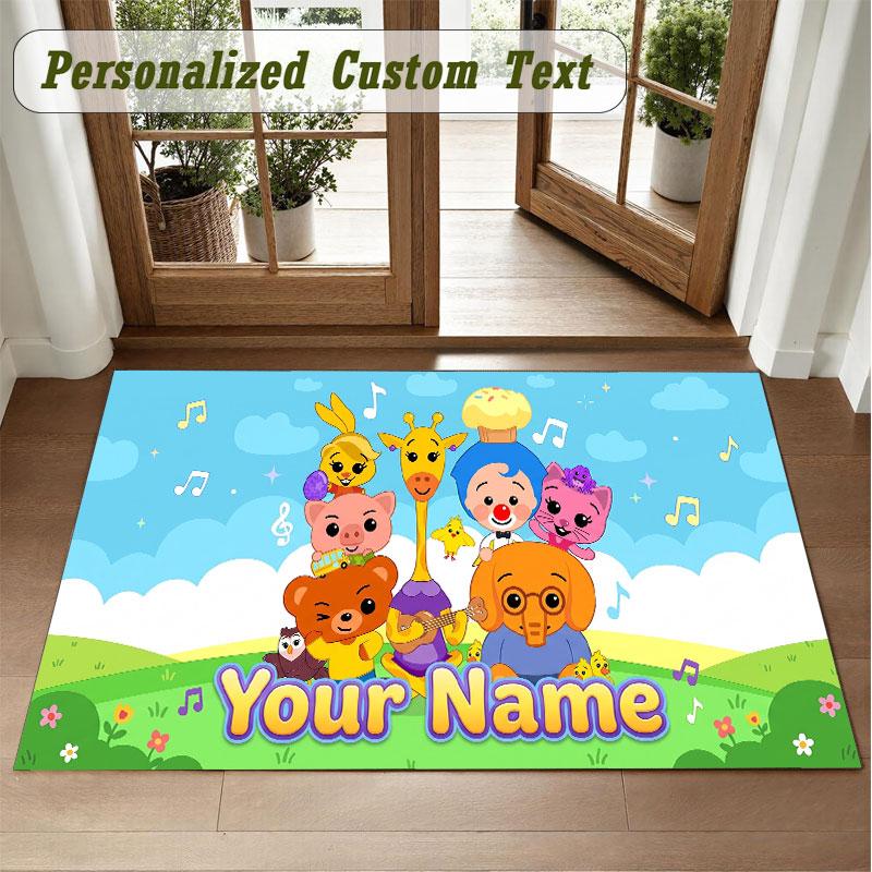 Crystal Velvet Square Rug Custom NameEl Payaso Plim Plim Pattern Non Slip Home Floor Decor Rug
