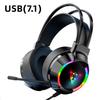 New USB Gaming Headset with Microphone 7.1 Channel Large Earmuffs Listening To Sound Debate Durable Headphones