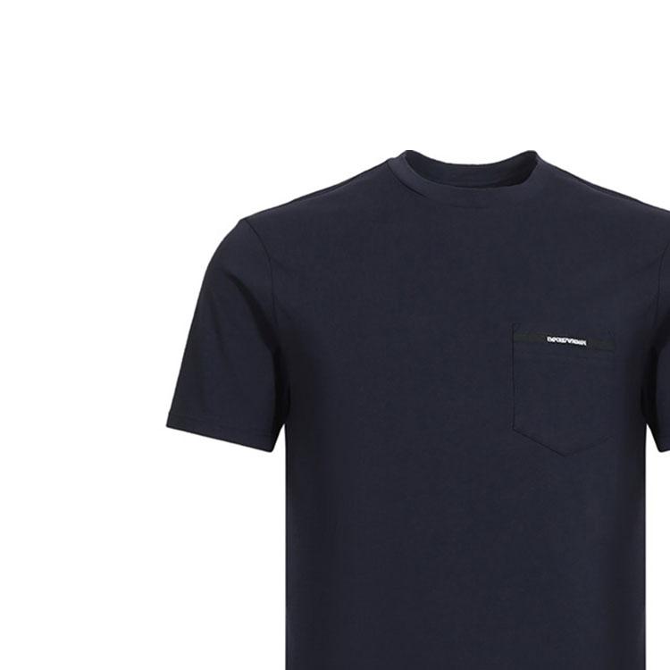 EMPORIO ARMANI T-Shirts Men's Marine Blue Crew Neck Moderate Straight Fit 6G1TA6-1J00Z-0922