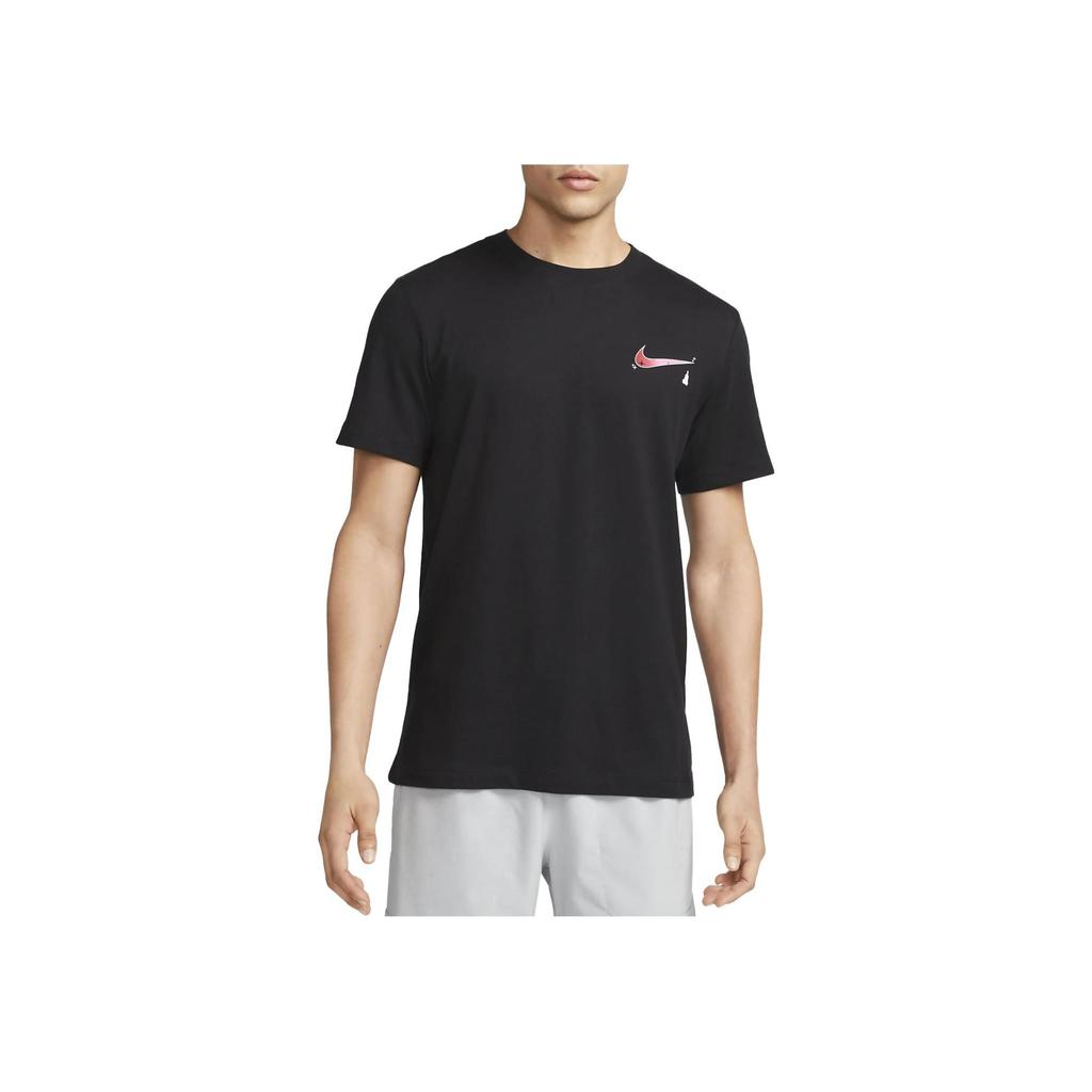 Nike Logo Print Crew Neck T-Shirt Men Tops Black DZ2649-010