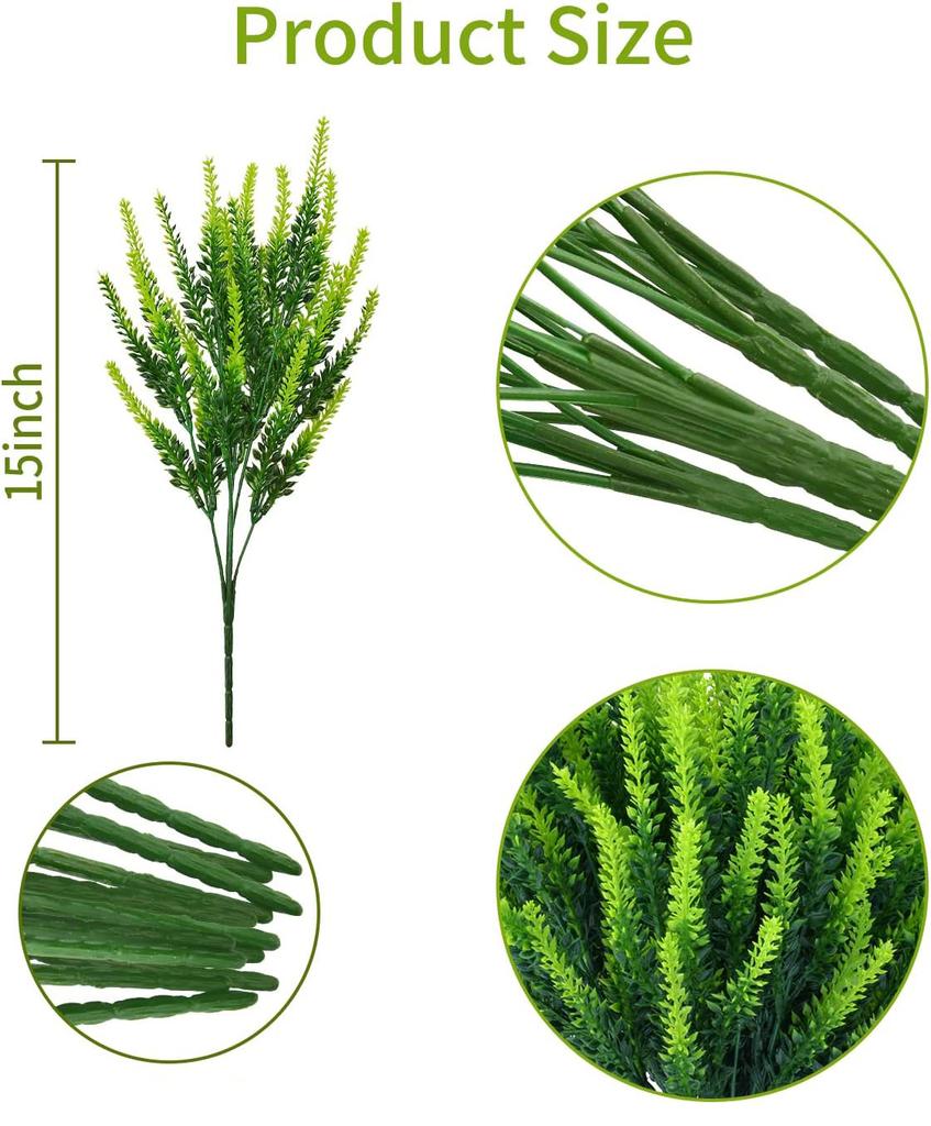 Artificial Green Plant Fake Flower Lavender Simulated Green Plant Home Decoration Plant Outdoor Pastoral Style Bundle