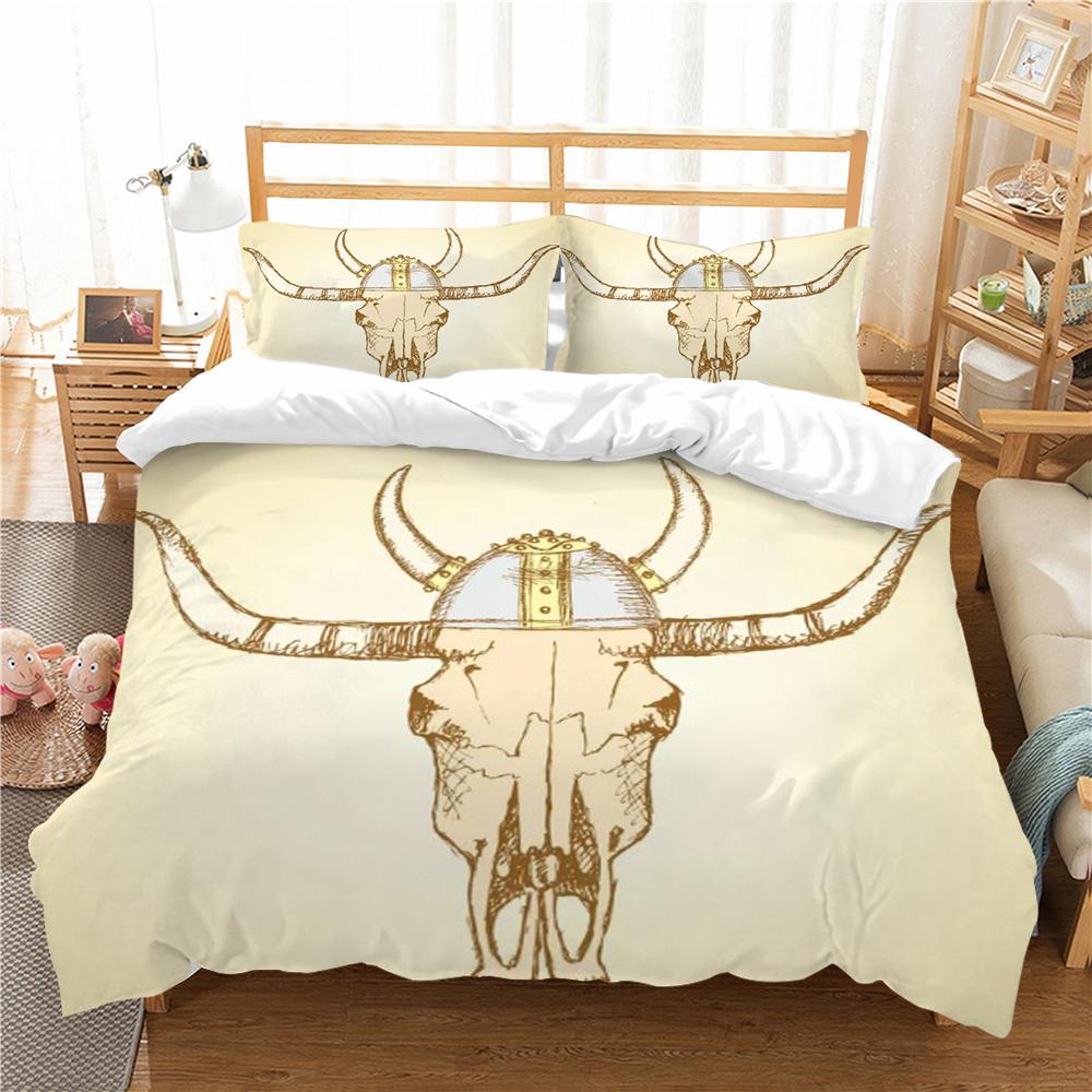 Home Bed Clothes 3D Skull Printing Duvet Cover Set Superior Bedding Cover Suit Single Double Size Bed Set Polyester Pillowcase