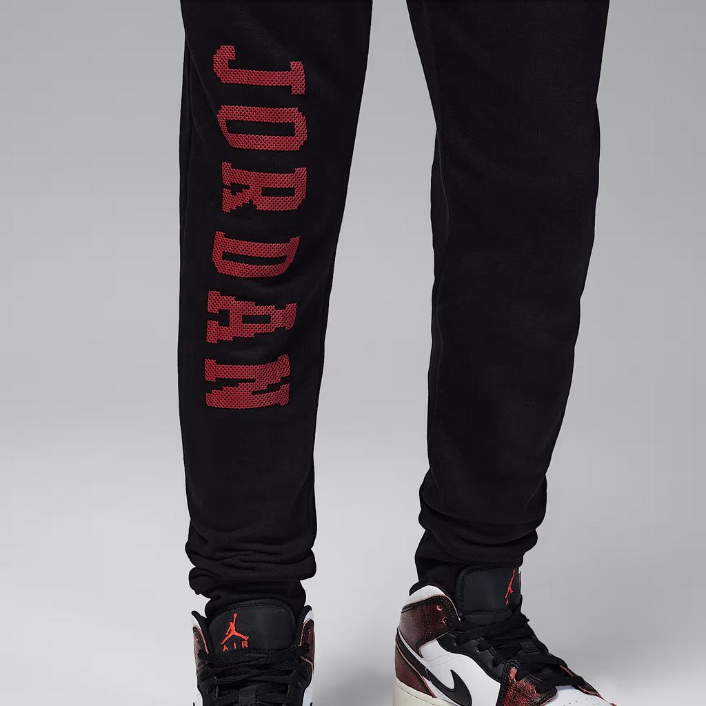 Jordan Kids Casual Pants with Alphabet Print and Drawstring Cuffs Kids Bottoms Black FV5650-010
