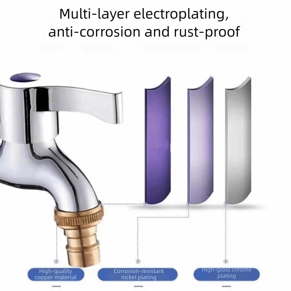 Copper Core Washing Machine Faucet Single-coupled Stainless Steel Water Splitter Faucet Thickened Expansion Faucet Household