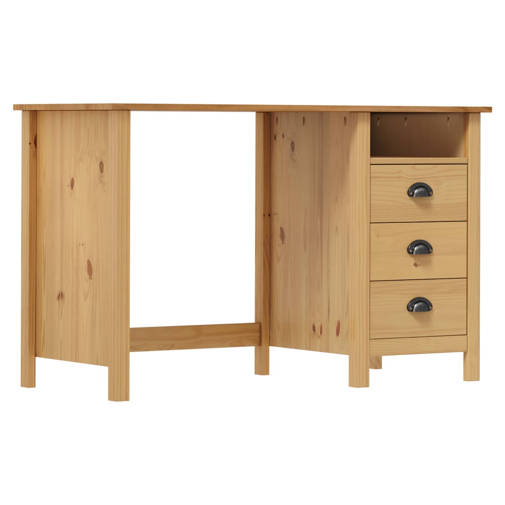 Hill Desk with 3 Drawers 120*50*74 cm Pine Wood