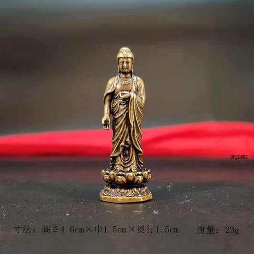 [DFJLWKE] Miniature Buddha Statue, Standing Amitabha Buddha, 46mm, Brass, Antique Finish, Amitabha (for Those Born In the Year of the Dog or Pig), Gua