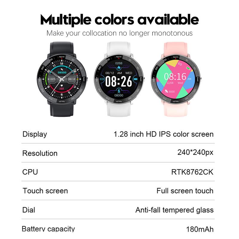 NORTH EDGE NL03 Men's Smart Watch 1.28" Touch Screen Fitness Sport Heart Rate Blood Pressure Monitor Unisex Bluetooth Smartwatch