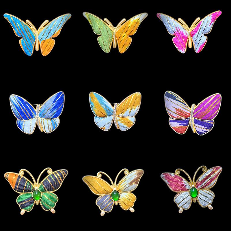 Hot Sale Ethnic Handmade Colorful Cute Butterfly Alloy Brooch for Women and Children As Party Gifts
