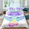 3D Printed Elephant Bedding Set for Boys Adults Teens Ganesha Duvet Cover Set Queen Size Polyester Bohemian Style Luxury