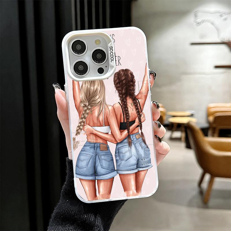Best Friends Forever Girls Soft Phone Case for iPhone 15 16 17 Pro Max 17Air 16E 14 Plus 13 12 Mini Shockproof Cover Back Shell
