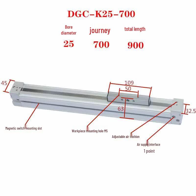 Festo-Style High-Speed Mechanical Rodless Cylinder DGC-K Series