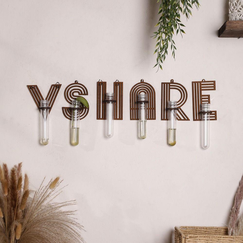 Home Ornaments Hydroponic Planter Shelf Wooden Wall Decoration Wall Mounted Planter Plant Lover