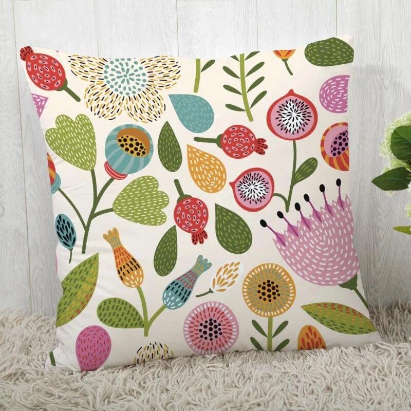 Pillowcase Flower Pattern Square  Christmas Zipper