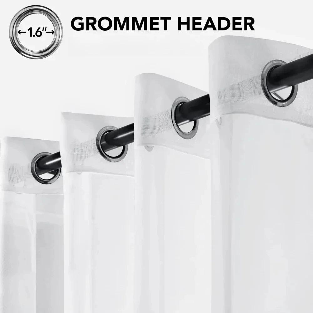 Modern White/Black/Grey Sheer Curtains for Living Room Solid Transparent Yarn Tulle Curtain for Window Kitchen Simple Home Decor