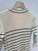 2024 Summer French-Style V-Neck Striped Slim-Fit Knitted Dress