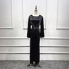 Dámské pevné studené štíhlé dlouhé společenské šaty maxi společenské šaty East Dubai Abaya šaty Kaftan Saténové muslimské šaty Abaya Islámské oblečení