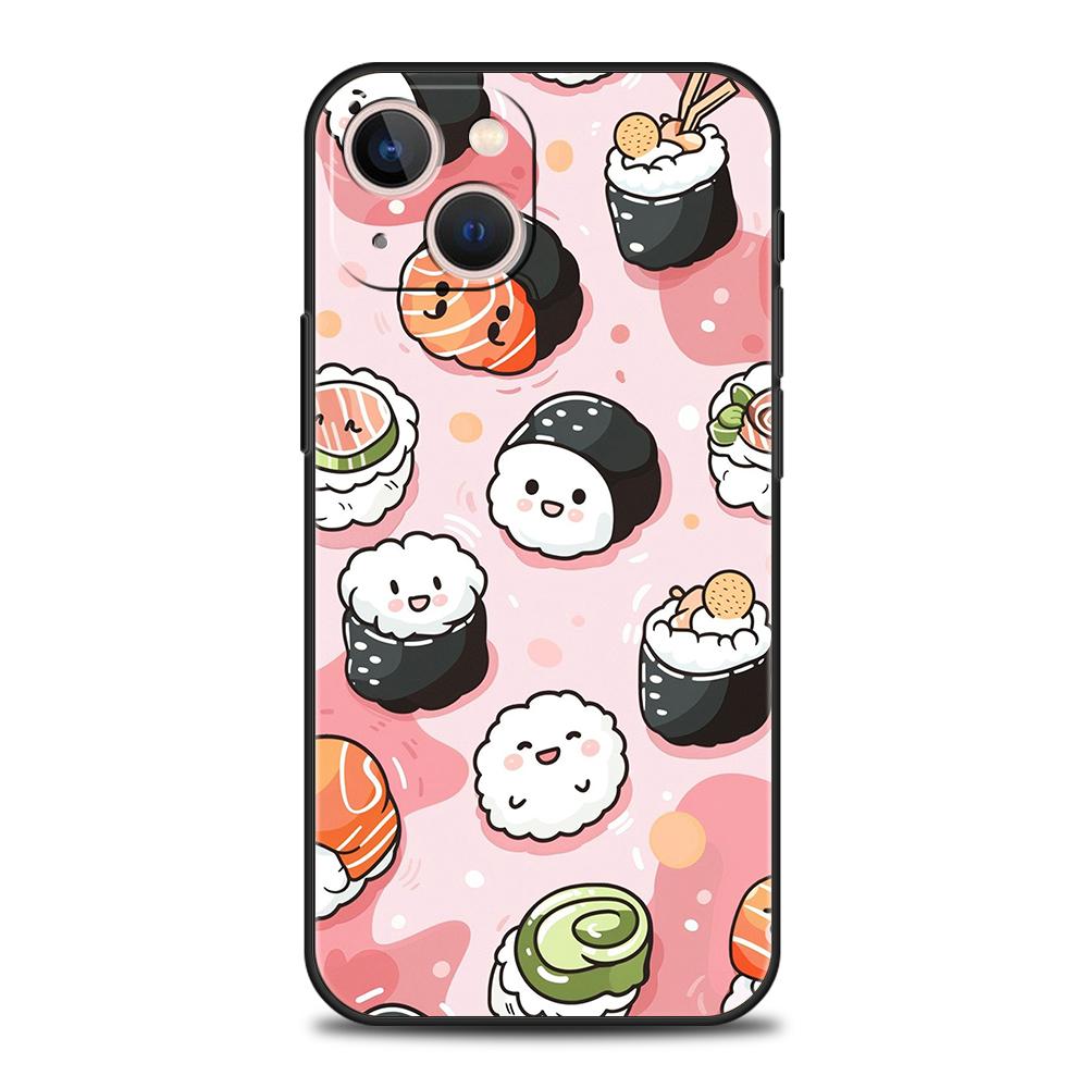 Luxury TPU Soft Phone Case For iPhone 17 Air 16E 16 11 15 14 Pro MAX 12 13 7 8 Plus X XR XS SE 2022 Cover Cute Cartoon Sushi