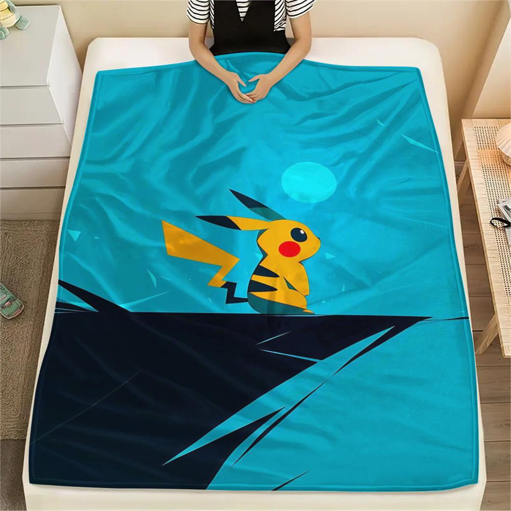 

Pikachu Soft Flannel Blanket with Prints for Sofa Bed Travel Picnic Outdoor.-TING 75x90cm