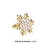 Snowflake Napkin Buckle Pearl Napkin Ring Christmas Metal Napkin Rings Restaurant Bar Kitchen Table Napkin Accessories