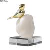 Golden Bird Statue Crystal Base Ornaments Desk Decoration Gold-plated Bird Sculpture Modern Home Decor Living Room Furnishings
