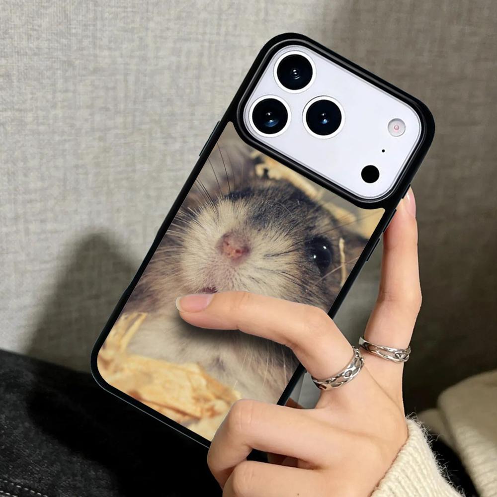 Capa Case for iPhone 17 Air 16 Pro Max 15 Plus 11 13 Mini 14 12 Back Phone Cover Cute Funny Hamster