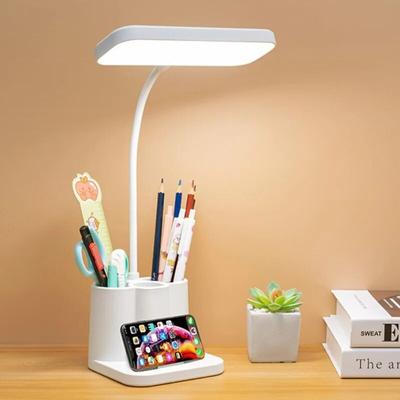 Lámpara de escritorio con protección ocular LED para estudiar, dormitorio, escritorio, lámpara de mesa pequeña alimentada por USB, lámpara de lectura para mesita de noche de dormitorio