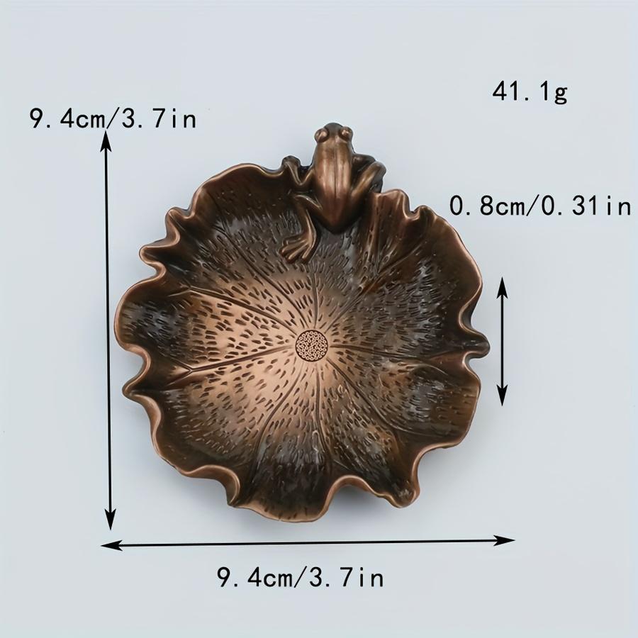 1Pc Creative Frog Leaf Design Coaster, Zinc Alloy Non-slip Heat-resistant Insulation Pad, Home Desktop Decoration Gifts