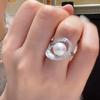 New Style Round Single Entanglement Pearl Ring for Women Personalized  Sterling Silver  Adjustable Gift