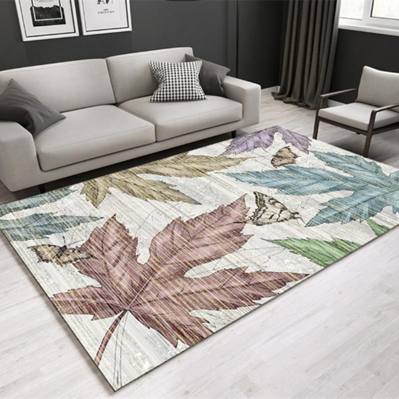 Nordic Modern Luxury Carpet: Elegant Customizable Rug for Bedroom or Living Room.