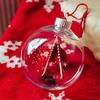 Holiday Sewing Snow Ball Ornament Plastic Clear Balls Xmas Hanging Ornament Seamstress Gift for Knitters Yarn Lovers