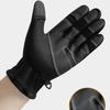 Anti-slip PU Anti-cold Mittens Soft Windproof Finger Mittens Gift Plush Thickened Gloves  Skiing